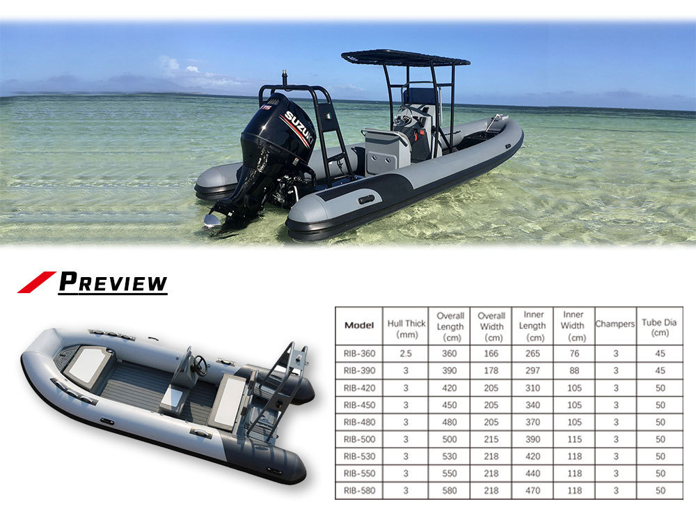 Deluxe 13ft Deep V Hull Hypalon/PVC/Orca Sport Aluminum Rhib 390 Inflatable Boats