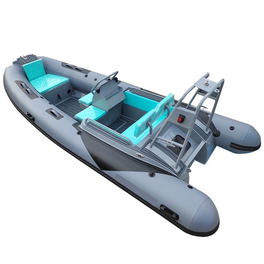 10 passengers rowing boat inflatable rigid aluminum hull 520 cm rib boat made in china