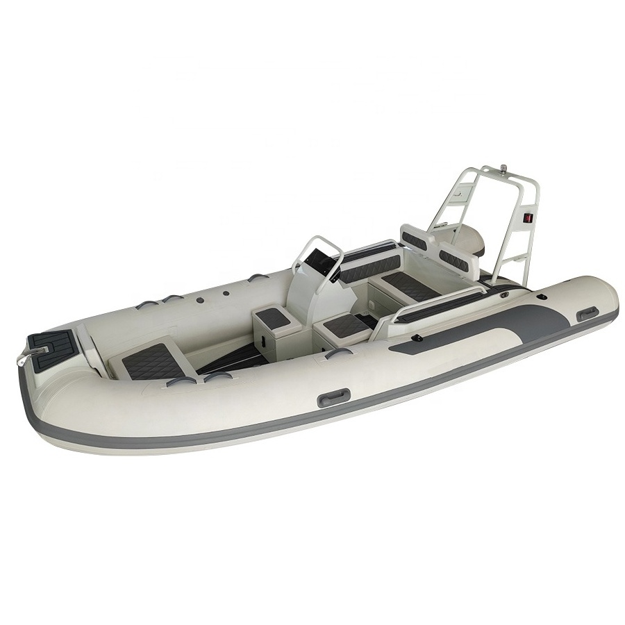 10 passengers rowing boat inflatable rigid aluminum hull 520 cm rib boat made in china