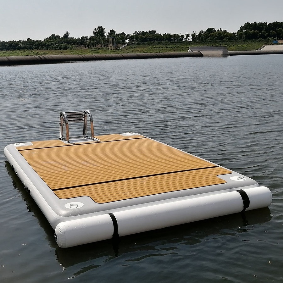 swimming pontoon platform floating inflatable boat lifts for water sports