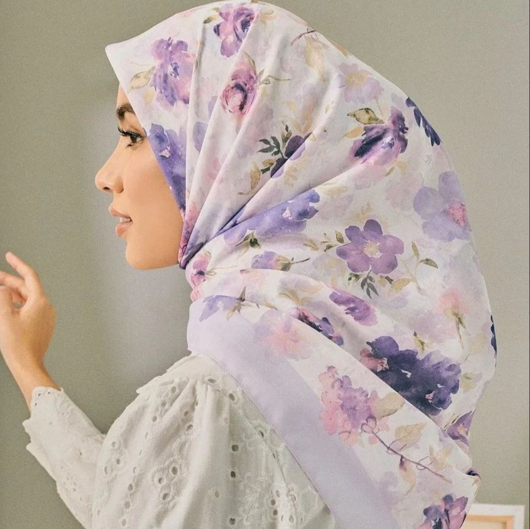 Malaysia custom printed voile square scarf hijab instant wholesale cotton hijab supplier tudung bawal Muslim women hijabs