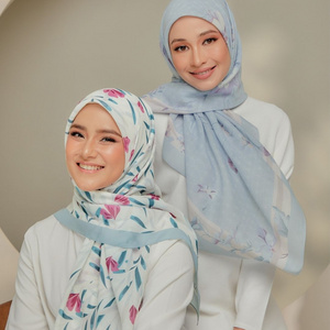 2023 Malaysia custom printed voile square scarf hijab instant wholesale cotton hijab supplier tudung bawal Muslim women hijabs