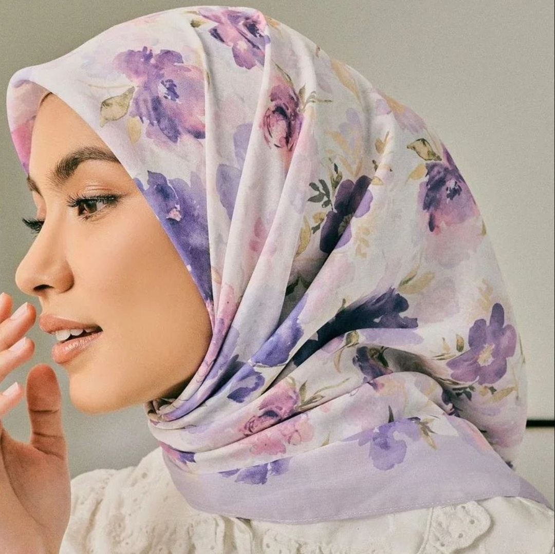 Malaysia custom printed voile square scarf hijab instant wholesale cotton hijab supplier tudung bawal Muslim women hijabs