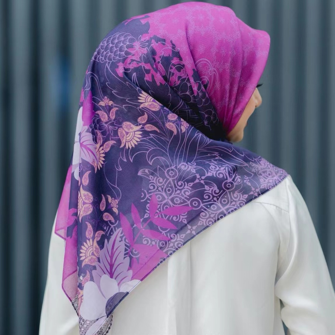 Customize Premium Cotton Voile Bawal Hijab Malaysia Muslim Print Hijab Scarf 45inch