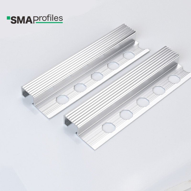 Foshan Supplier SMA Anti Slip Stair Nosing Easy Installation OEM Logo Stainless Steel Stair Nosing Trims Tile Profiles