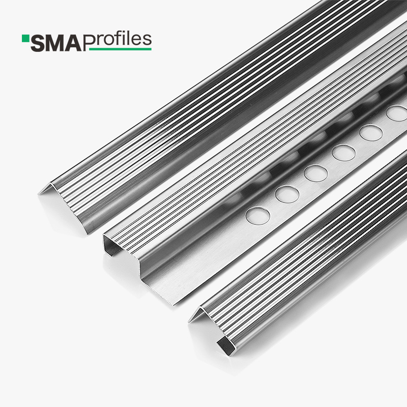 SMAProfiles Staircase accessories step edge trim nosing stainless steel anti-slip wood stair nosing