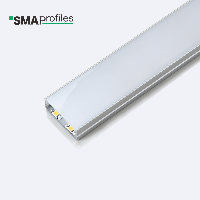 SMAProfiles led recessed strip lights with aluminum channel and plastic cover for cabinet