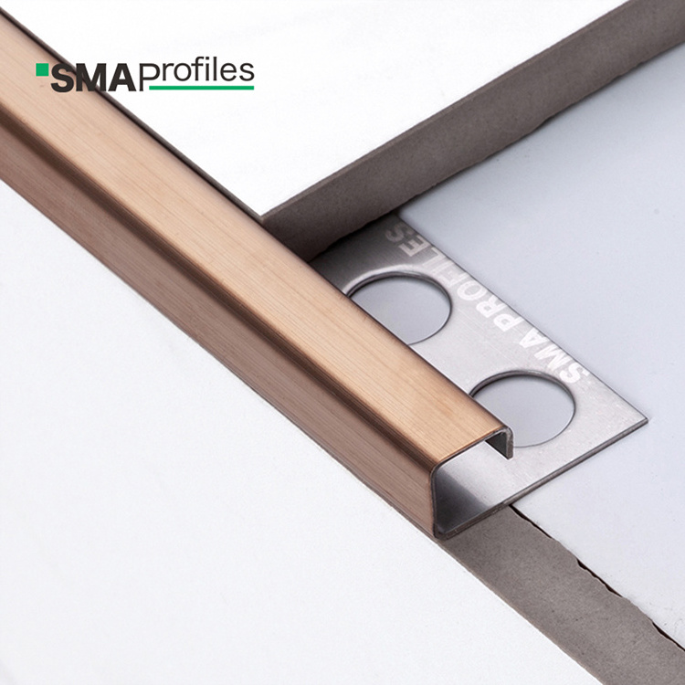 SMAProfiles metal PVD Tile trim decorative tile profile ceramic stainless steel tile corner profiles for wall