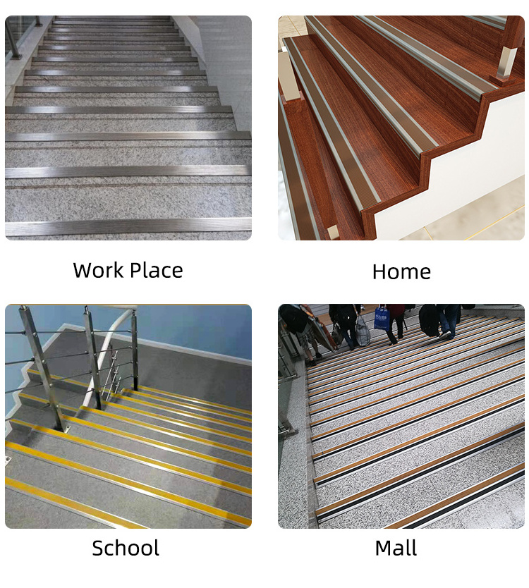 Foshan Supplier SMA Anti Slip Stair Nosing Easy Installation OEM Logo Stainless Steel Stair Nosing Trims Tile Profiles