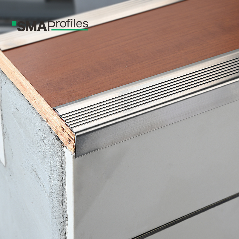 SMAProfiles Staircase accessories step edge trim nosing stainless steel anti-slip wood stair nosing