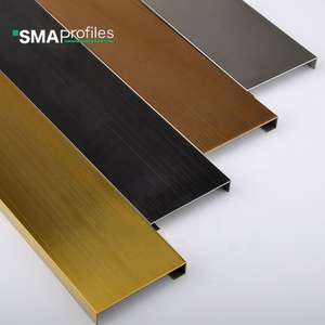 SMAProfiles Stainless Steel Metal Straight U Shaped Edge Tile Trim for door, cabinet, wall, ceiling decoration