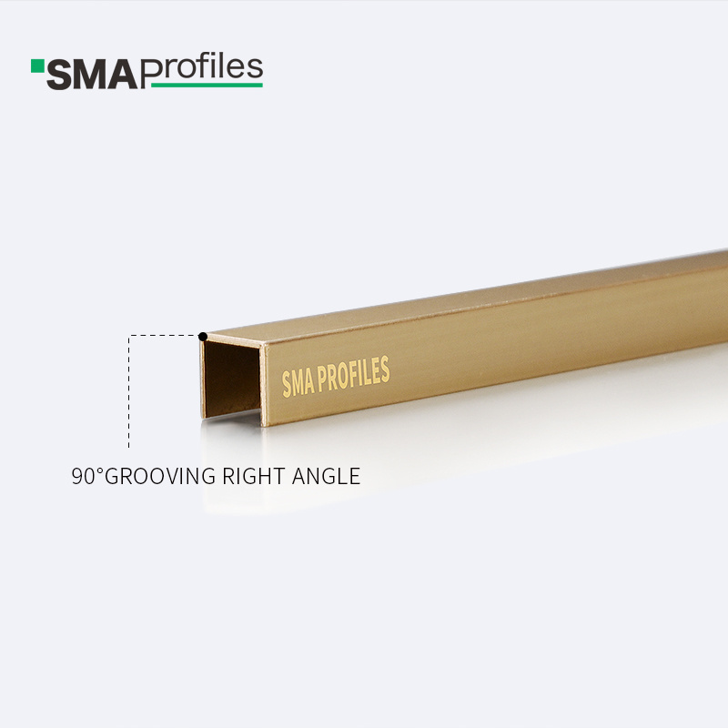 2023 SMAProfiles decorative brass trim strips for Wood floor brass inlay strips for furniture and tile transition