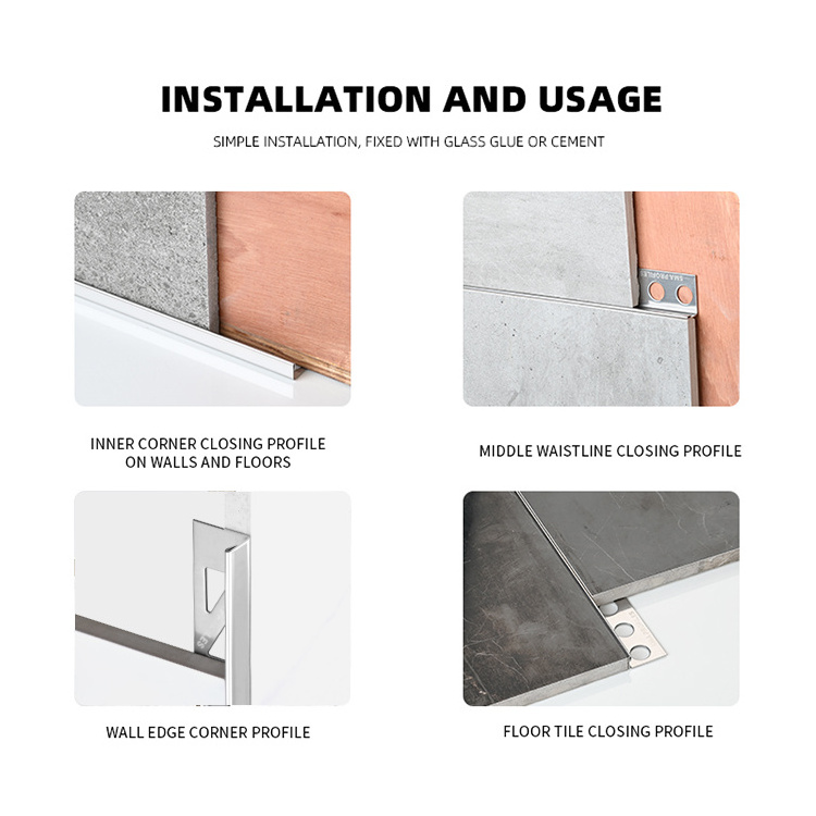 SMAProfiles Corner Strip L-shape Edge Protection  flat l profile mirror l shape stainless steel tile edge trim