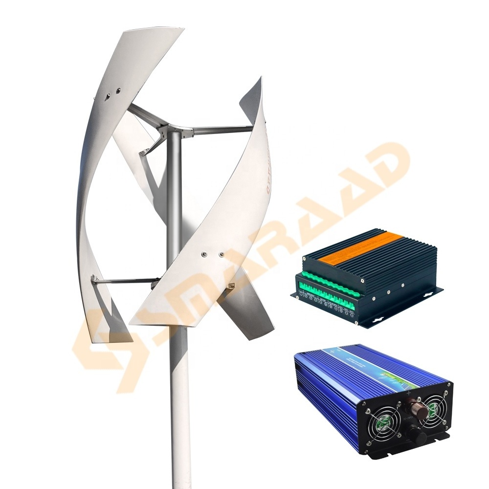 China Factory Wind Solar Power System 1KW 3KW 5KW 10KW Vawt Vertical Wind Turbine Generator for home use