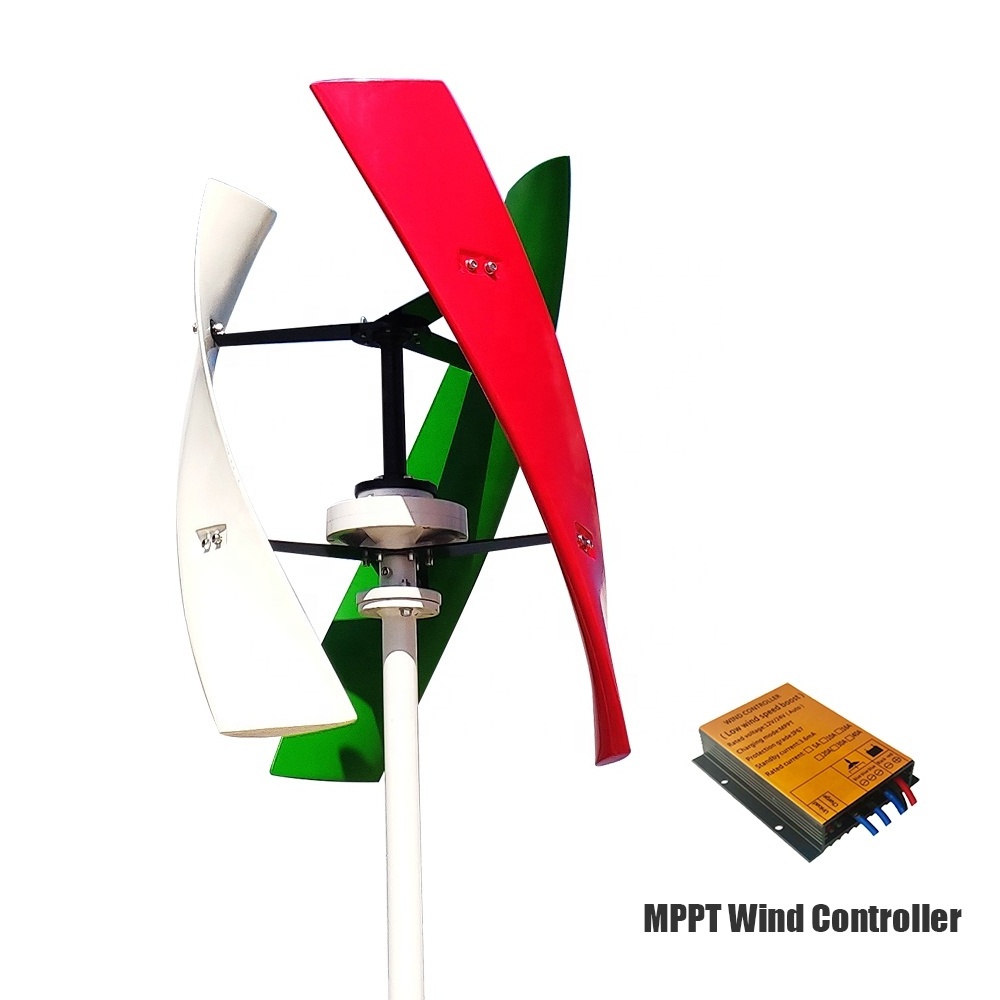 Vertical Axis Wind Turbine Generator Poland Factory Direct Sale 600w 48v CE Wind Solar Hybrid System Glass Fiber 1 YEAR 3 Pcs