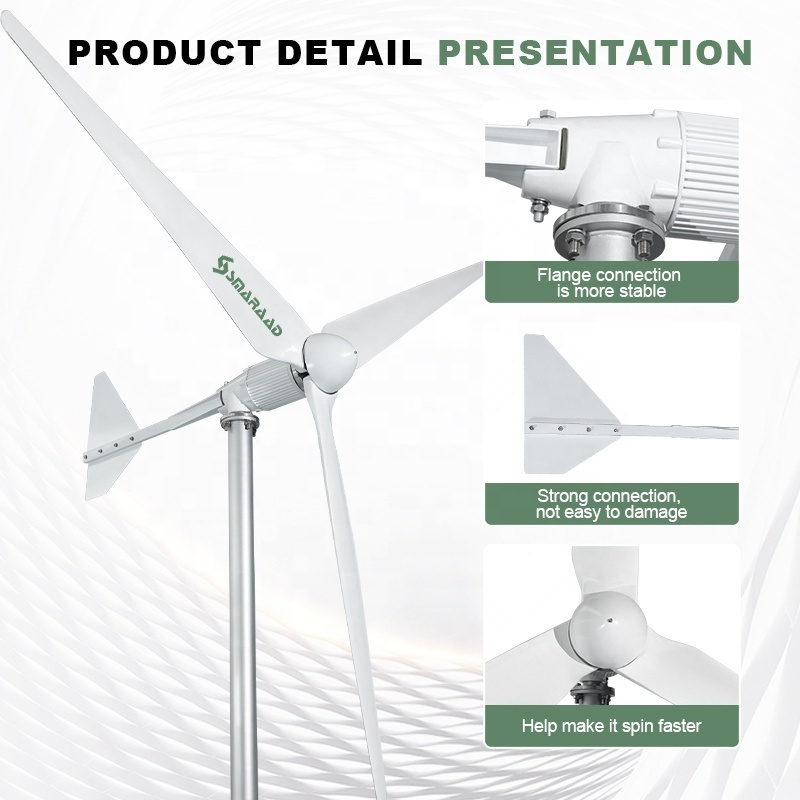 Smaraad 3KW 5KW 10KW 15KW 20KW 30KW turbina eolica Wind Turbine Generator windmills system Horizontal Wind Turbine