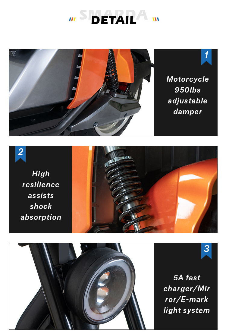 China Factory 3000w  New Model Long range Low Step off road with lithium battery electric motorcycle scooter