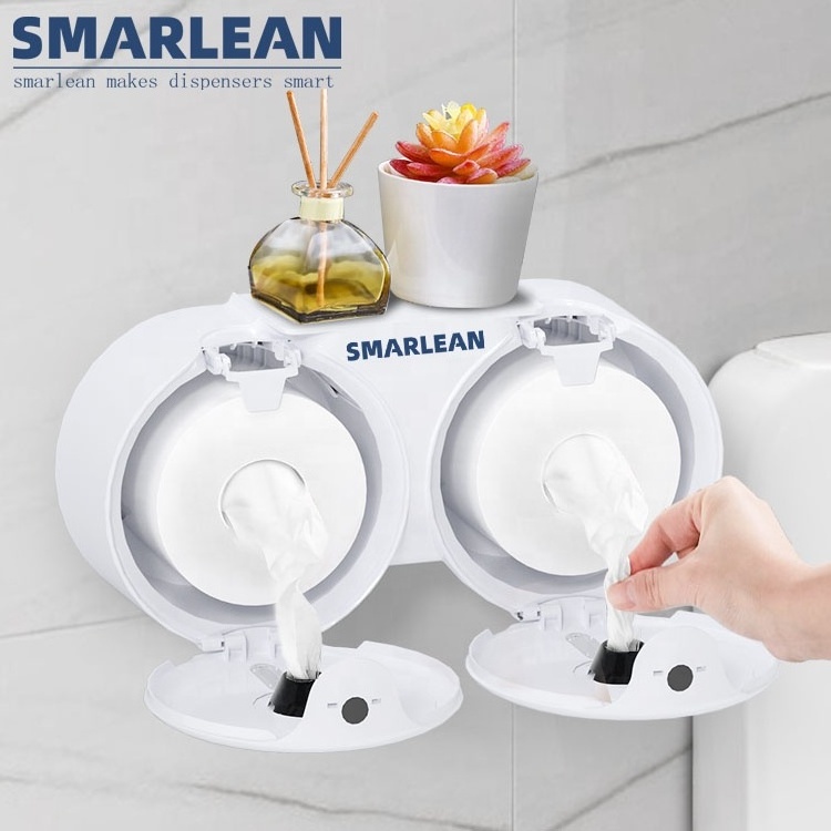 New Abs Center Pull Feed Wall Mount Hand Big Centered Recessed Facial Tissue Jumbo Double Roll Toilet Paper Towel Dispenser Box