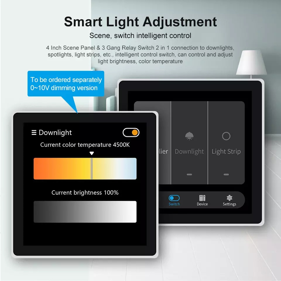 smart wireless home switch with LCD display touch screen smart life and tuya mobile APP remote control