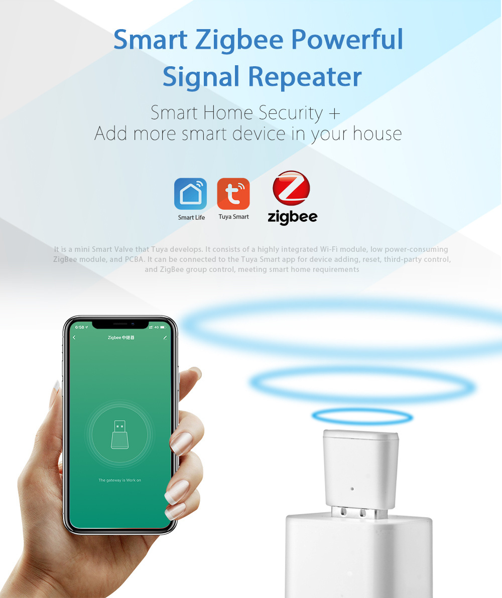 Tuya ZigBee 3.0 Signal Repeater Extender Amplifier USB Plug Expand Range 20-25m For Smart Home Devices Works With ZigBee Gateway