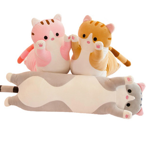 Children Soft Toy Pillow Sleeping Companion Bolster Toys Big Hugging Cat Stuffed Plush Toy