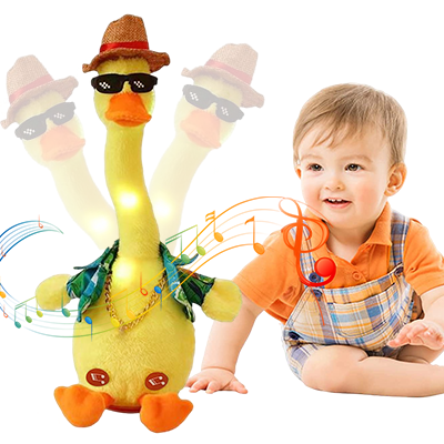 wholesale singing electric talking plush funny space dancing duck toy mexicain yellow talking duck dancing duck