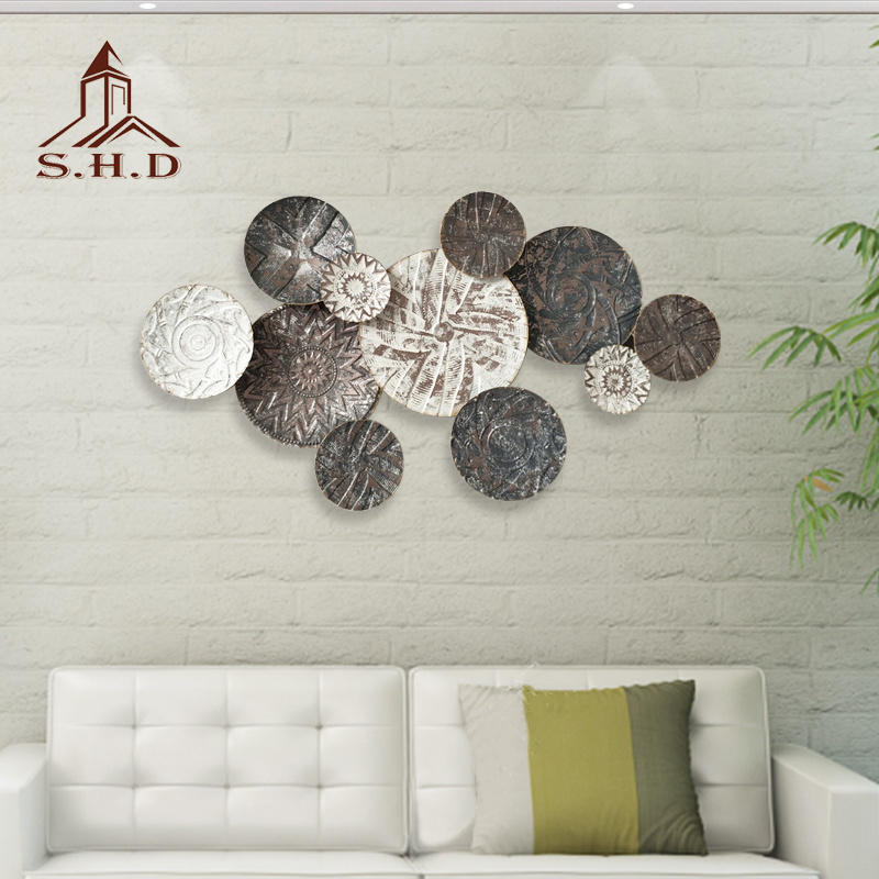 luxury creative iron flower art wall decoration for household background ornament 3D hanging metal wall decor