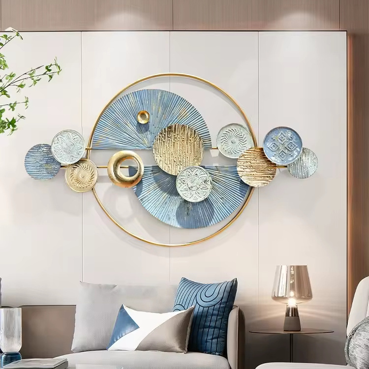 3D Metal Floating Circles Wall Decor Wall Art Decor Sculpture Metal Decorations for Home