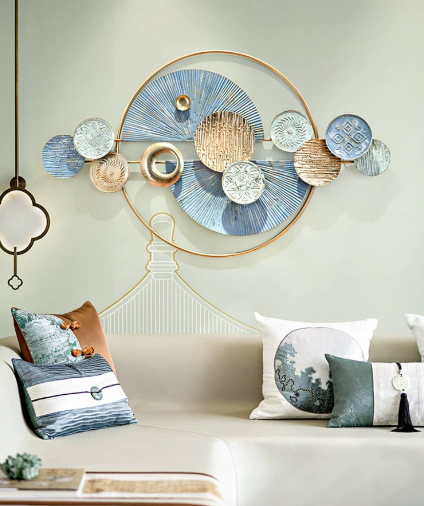 3D Metal Floating Circles Wall Decor Wall Art Decor Sculpture Metal Decorations for Home