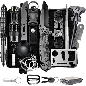 SK04 outdoor Survival Gear 16pcs in one Tool Emergency Survival Kit with Bracelet