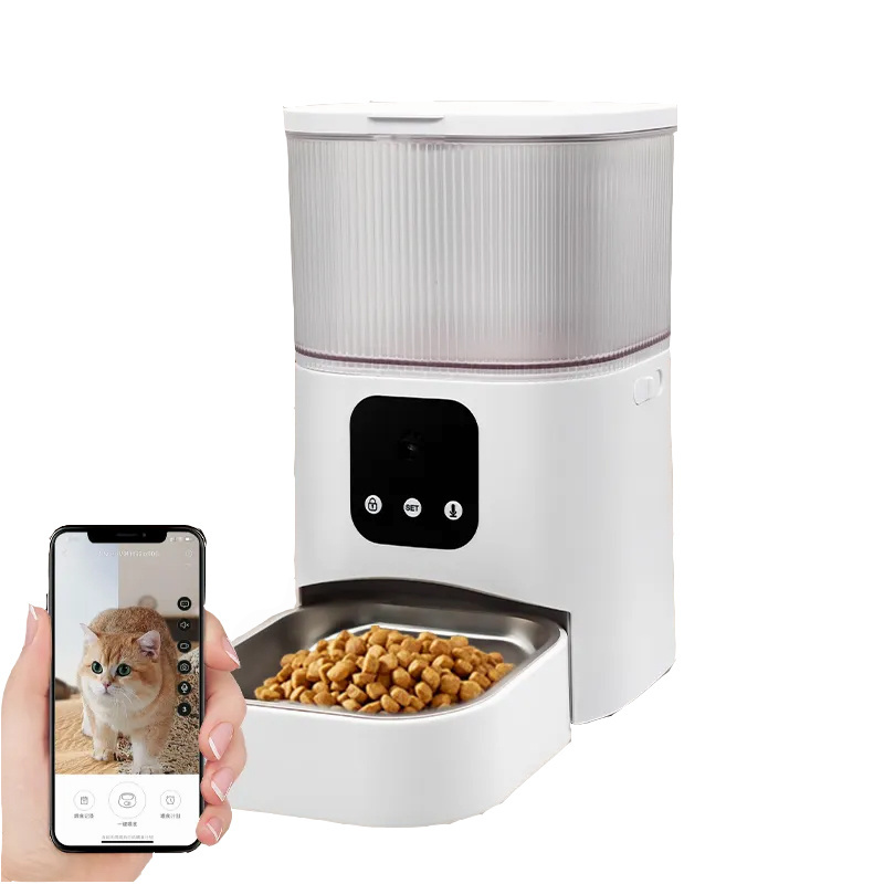 2023 New hot selling APP Remote automatic dog bowl with stainless steel cheap ABS smart cat feeder wifi camera feeder for pets