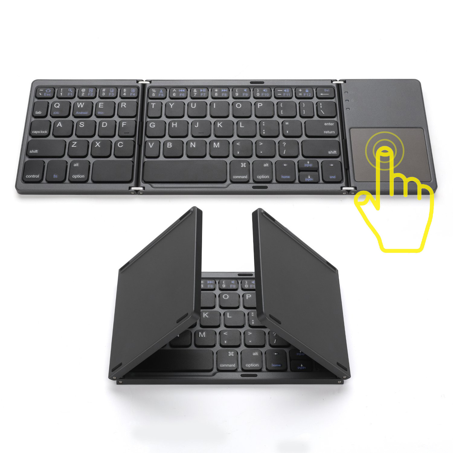 Keyboard For Phone Tablet PC Mobile Phone Using Portable Bluetooth Touch Pad Wireless Keyboard 3 Level Foldable Keyboard