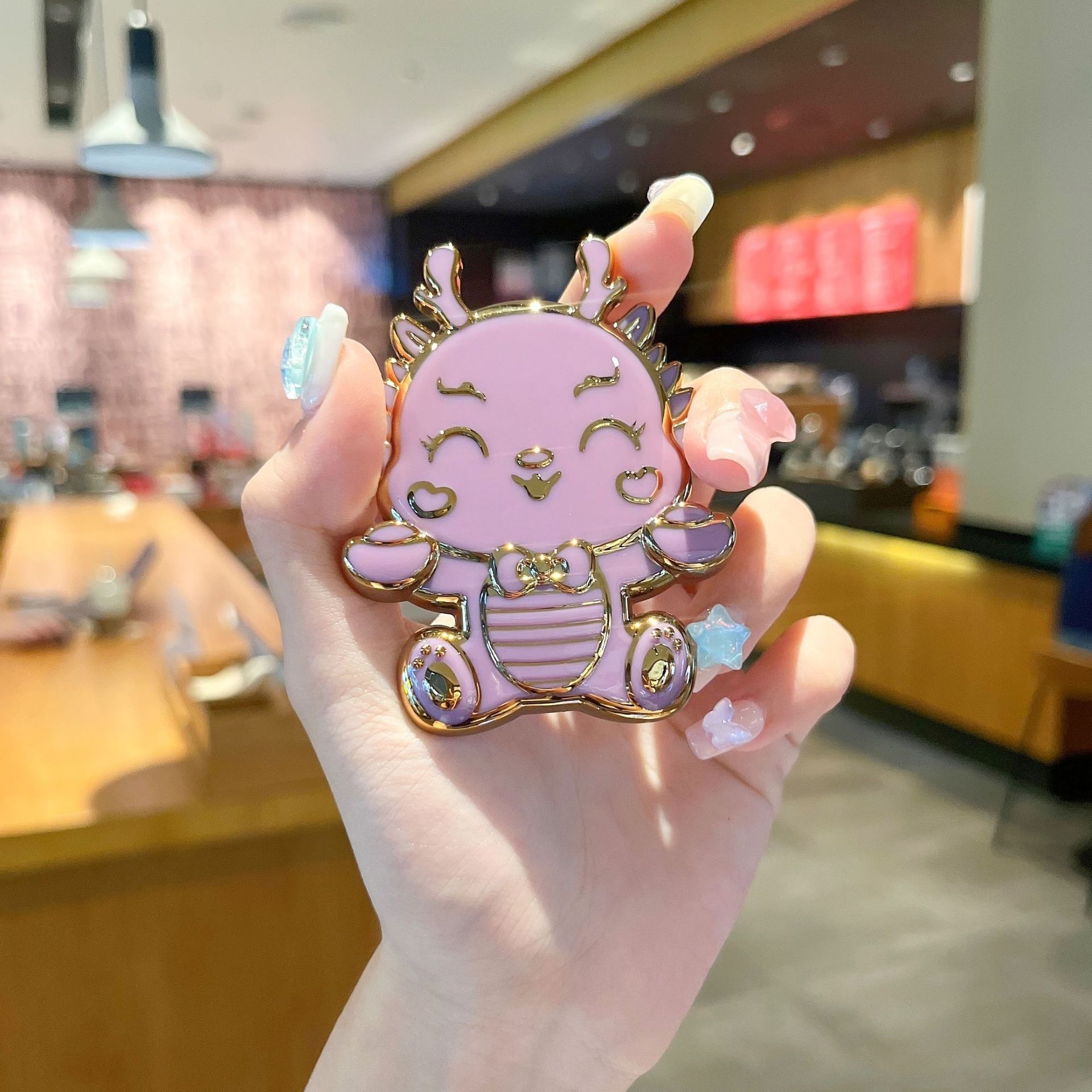 Mobile Phone Accessories Electroplated Cartoon Dragon Mobile Phone Holder Cellphone Kickstand Portable Mobile Phone Holder