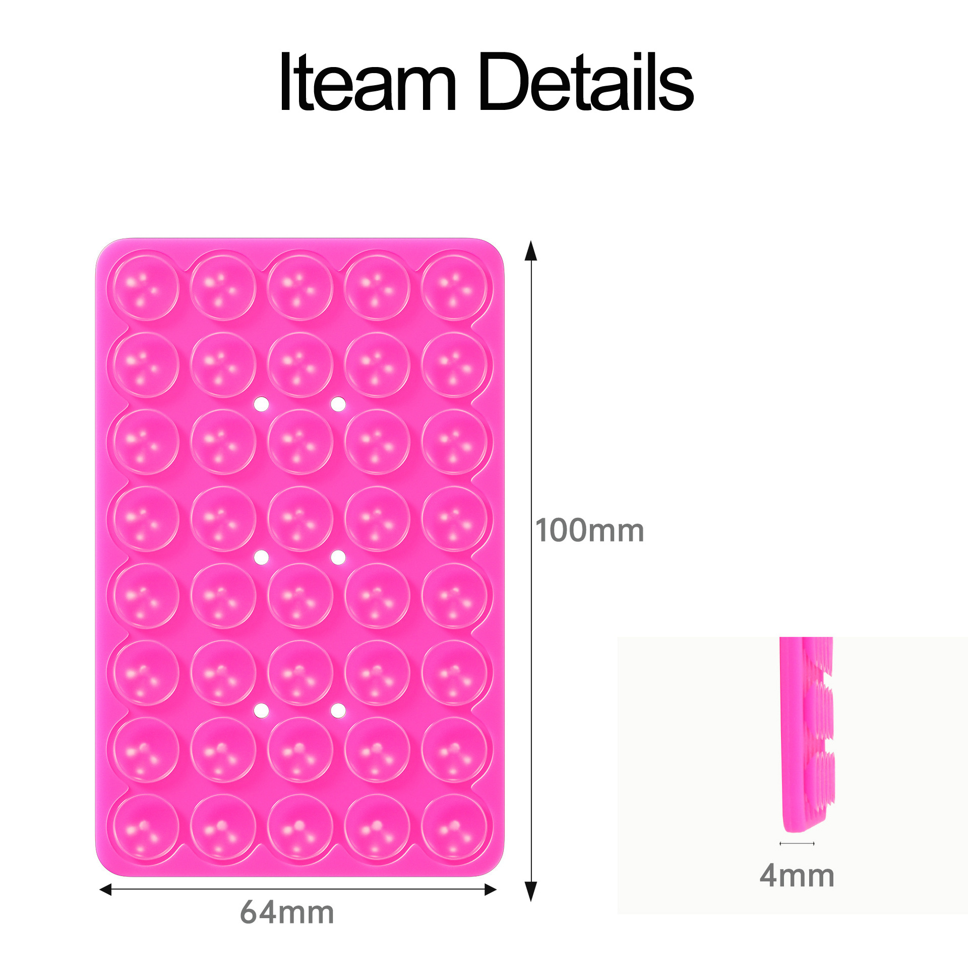 Anti Slip Wall Mobile Phone Mount Pad for GYM Toothbrush Bathroom Office Double-Sided Suction Cup Grip Silicone Phone Holder