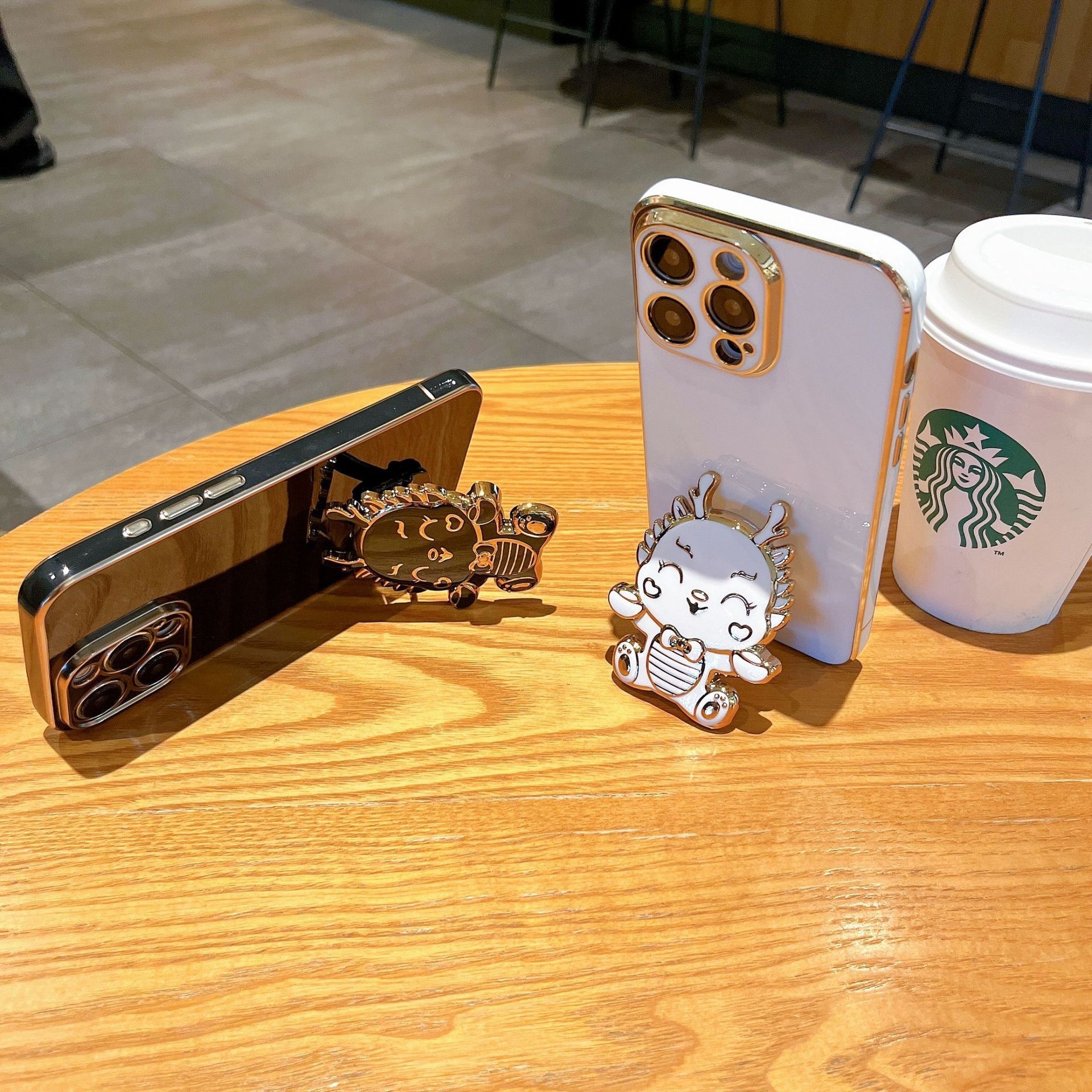 Mobile Phone Accessories Electroplated Cartoon Dragon Mobile Phone Holder Cellphone Kickstand Portable Mobile Phone Holder