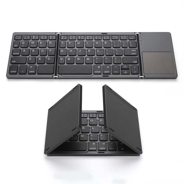 Keyboard For Phone Tablet PC Mobile Phone Using Portable Bluetooth Touch Pad Wireless Keyboard 3 Level Foldable Keyboard