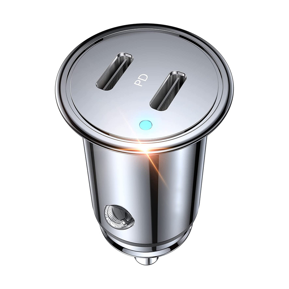 Mini 36W Metal PD 3.0 Fast Car Charger Type C Car Charger Dual Port Fast Car Charger Usb Cigarette Lighter