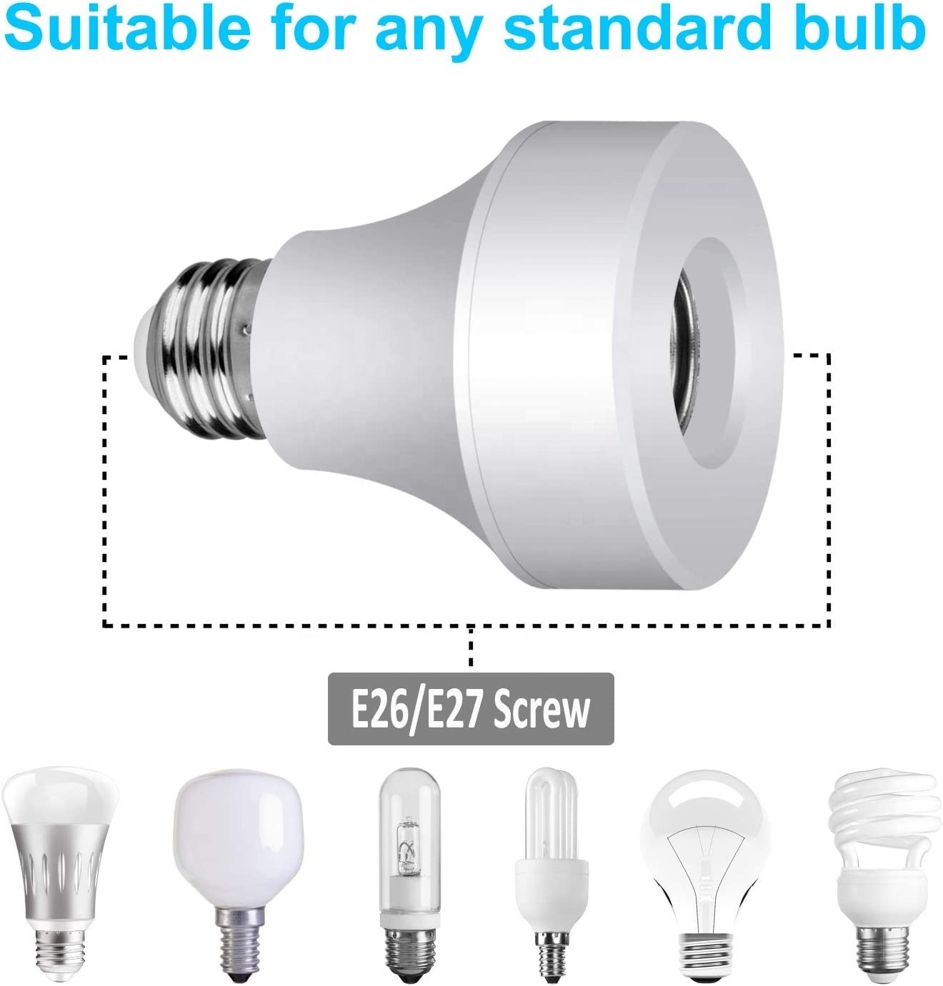 E26/E27 Led Light Bulbs Adapter Base Converter Timer Holder Smart Wifi Bulb Socket