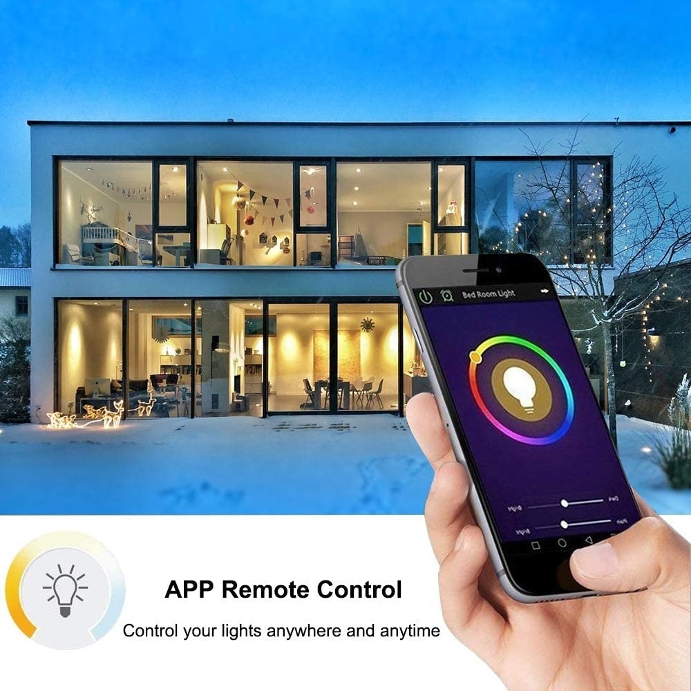 Smart Home LED CWRGB Color Changing E27 E26 Alexa LED WiFi 2.4G Dimmable Screw Bulb Compatible with Alexa and Google Home