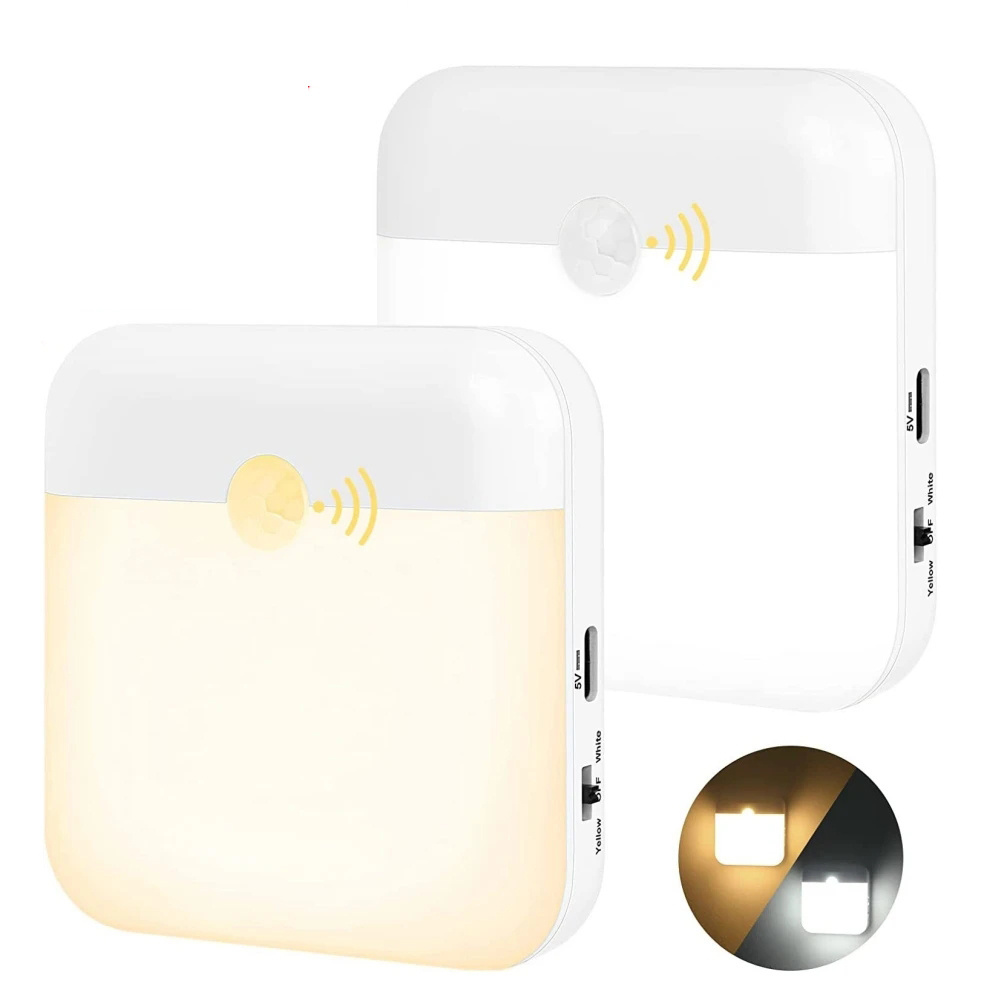 Motion Sensor Lights, 3 Modes USB Rechargeable Motion Sensor LED Night Light