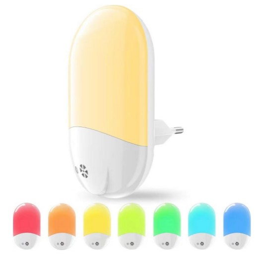 OEM Auto Smart Light Sensor  RGB LED Night Light Lamp US UK EU Plug in Wall 110v 220V Mini Dimmable RGB Lights for Children