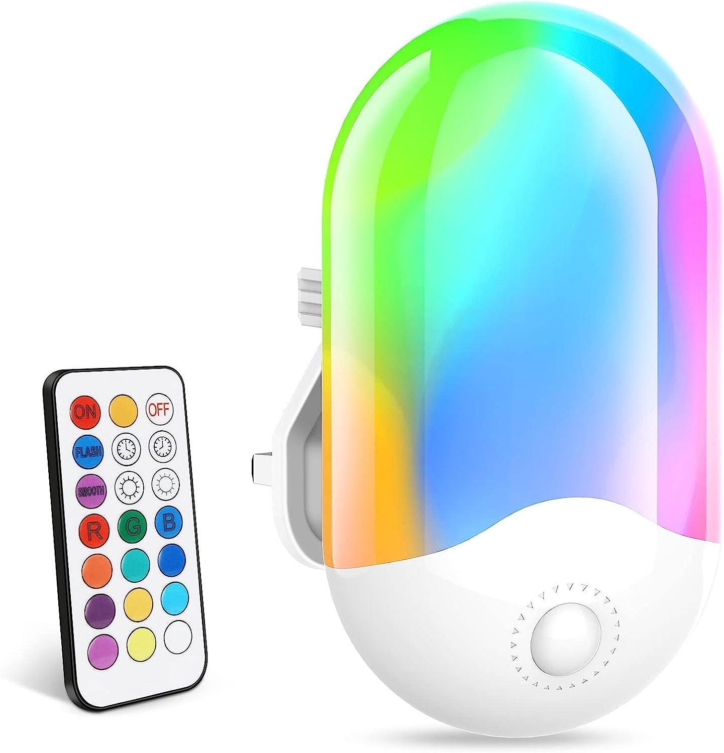 Mini LED Light Easily Plug in Bedside Lamp Modern Night Light Remote Control RGB soft Warm White