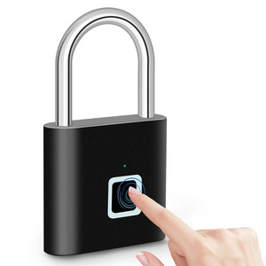 USB Charging Fingerprint Lock Smart Padlock Waterproof Door Lock 0.2S Unlock Portable Anti-theft Padlock Zinc