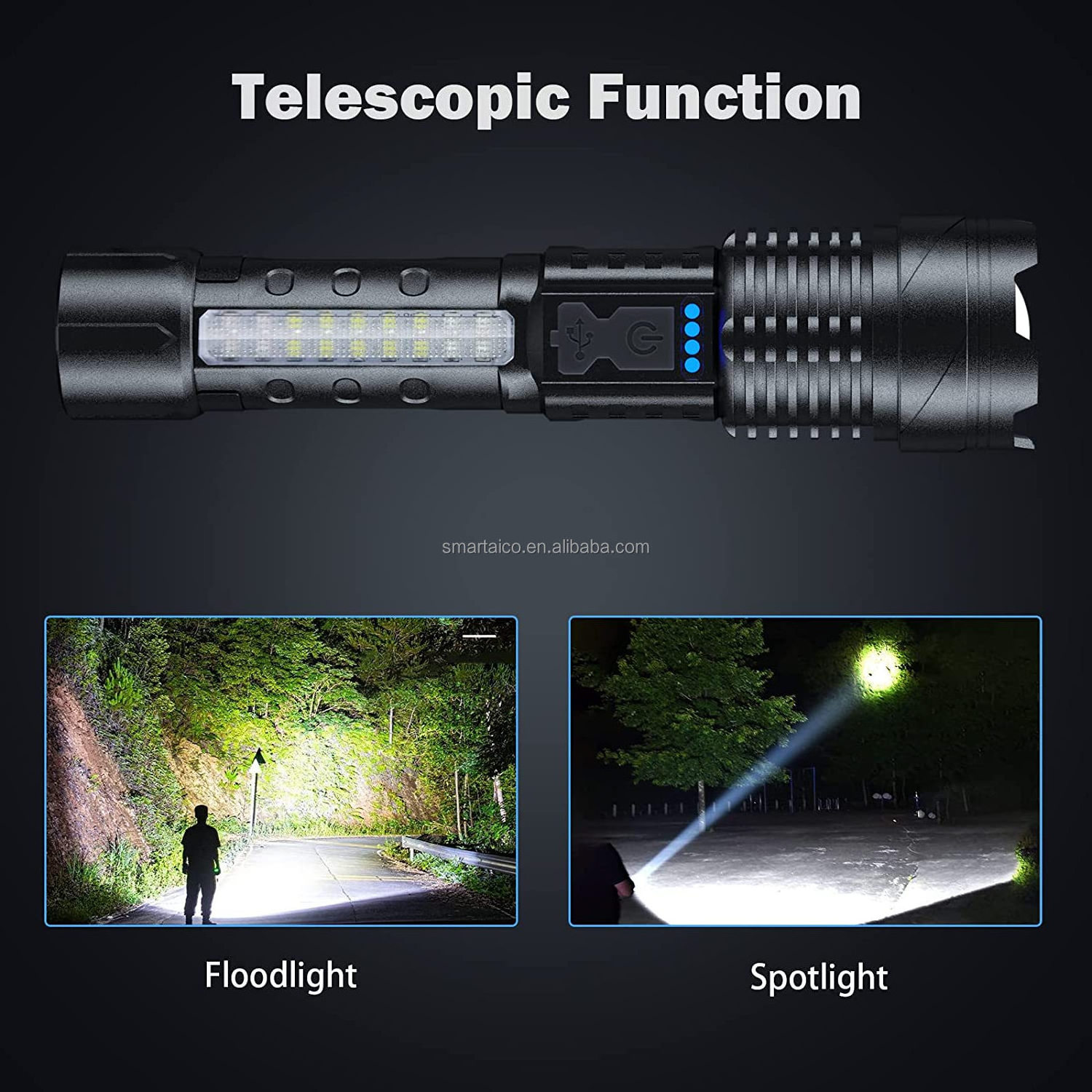 2000 Lumen Super Bright Led Flashlight High Lumens Rechargeable with 8 Lighting Modes Hand Flash Light 10 Industrial 90 DC 5V 95