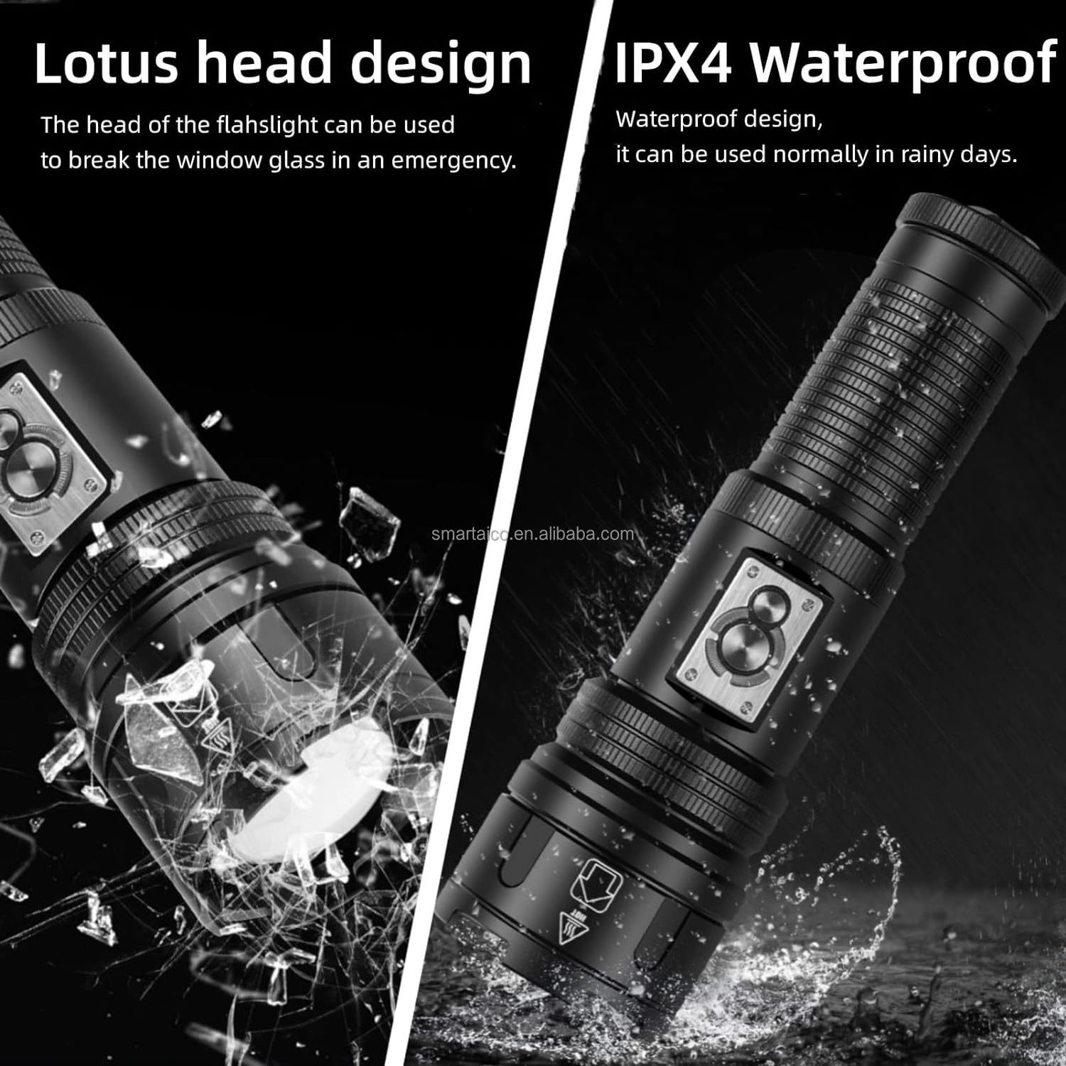 Powerful Waterproof Torch 10 Lighting Modes 5000 Lumen LED Tactical Flash Light Super Bright Flashlight Industrial 90 DC 5V 100