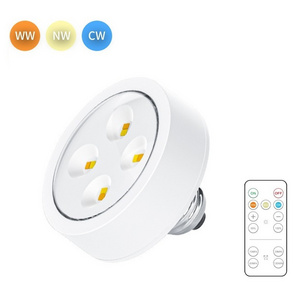 WW NW CW  Dimmable Led Puck Light 86MM E27 Base Wireless Battery Powered Light Bulb for Wall Sconces Pendant Lamp