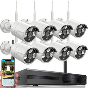 Network HD 8 Channel Kit Nvr Dvr Set System Wireless Security Wifi Camera 3.0MP Waterproof CCTV IP Cameras for Outdoor