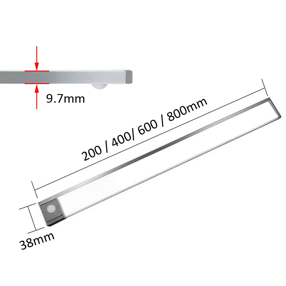 Ultra-Thin Detachable USB Rechargeable Counter Closet Wireless Under Cabinet LED Motion Sensor Lights