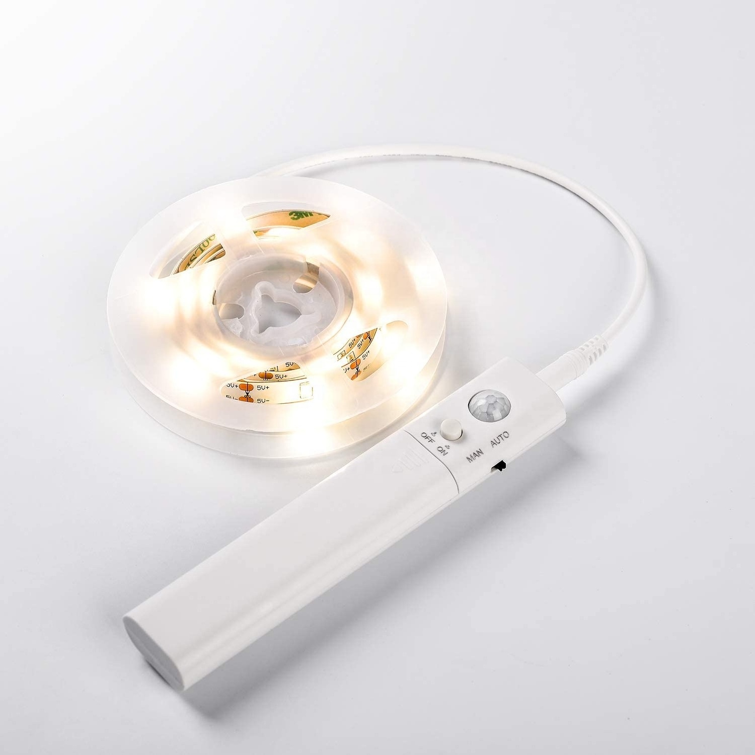 Upgraded Battery Operated Portable Night Lighting LED Motion Sensor Strip Light for Wardrobe Stair Pantry Cupboard