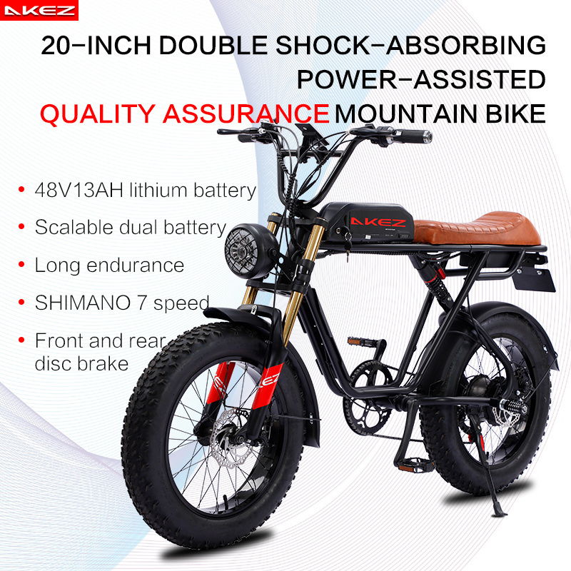 High Quality 48V 500W Fat Tire Electric Bike 20 Inch Adult E Mountain Bike 13 Ah Lithium Battery Fast E Bike For Sale